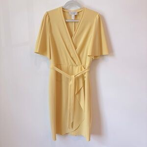 Donna Morgan Yellow Wrap Dress